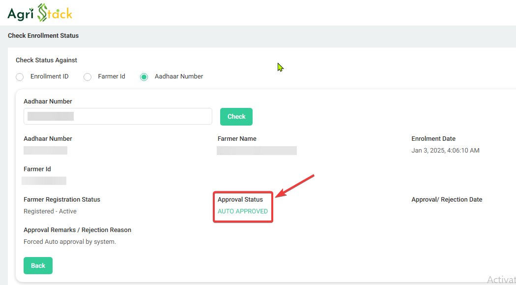 Farmer Registry Ka Status Check