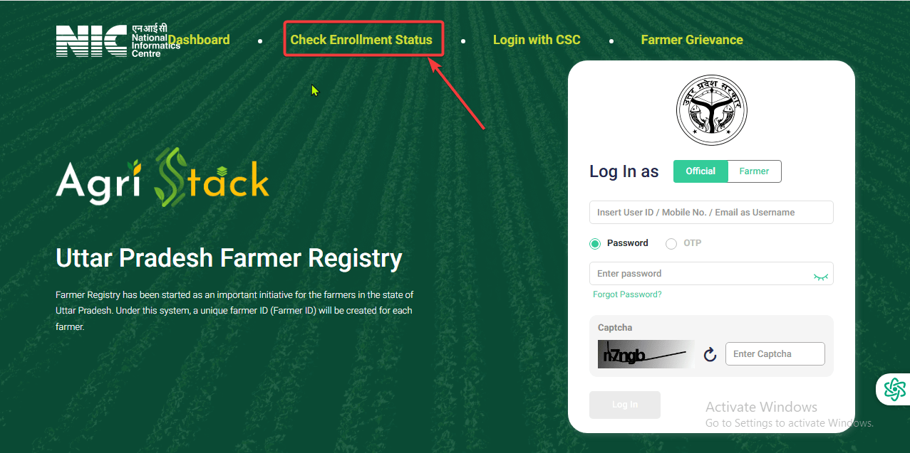 Farmer Registry Ka Status Check